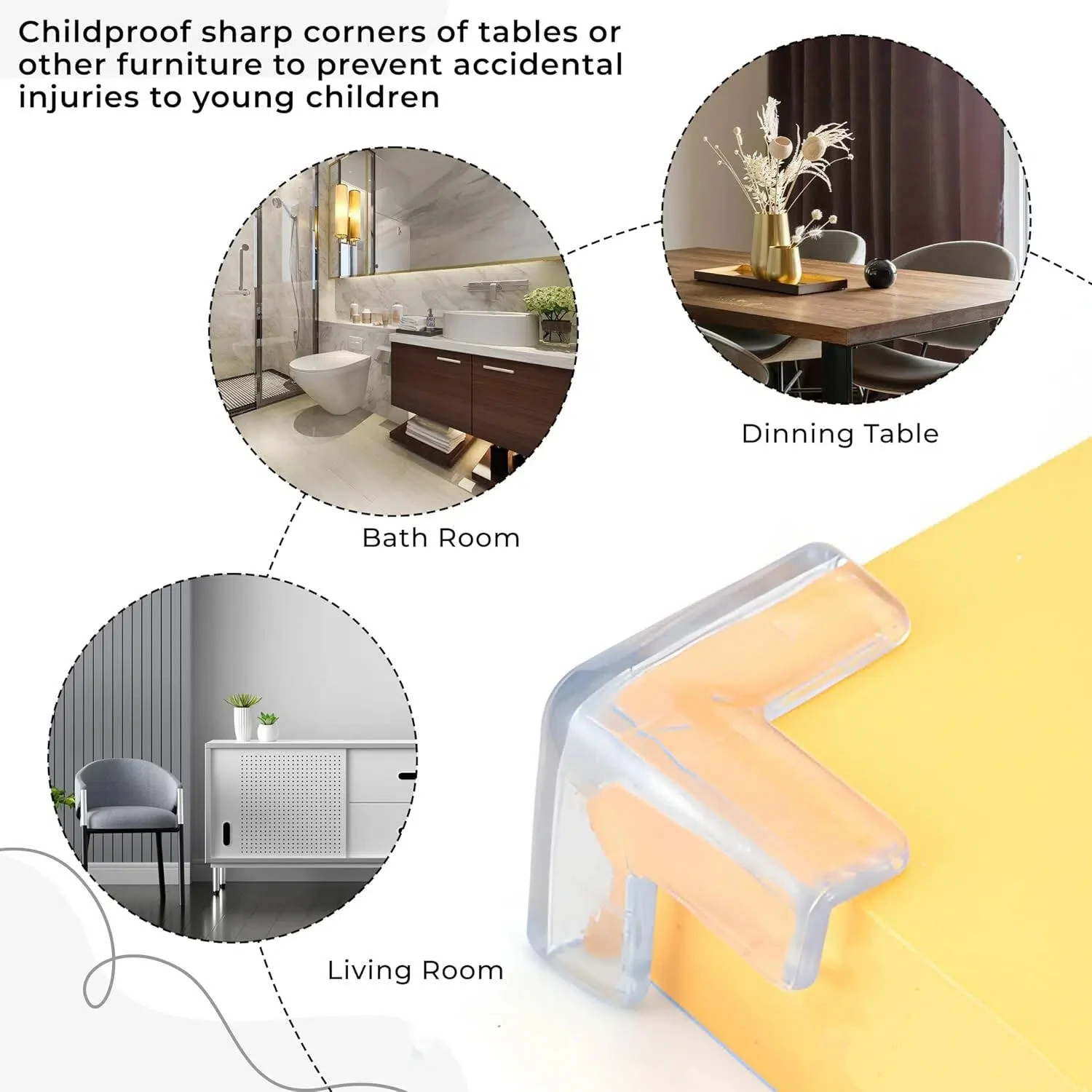 Transparent Silicone Bumper Set, Suitable for Power Outlets and Furniture Edge Protection, Safe Guard Corners Usable