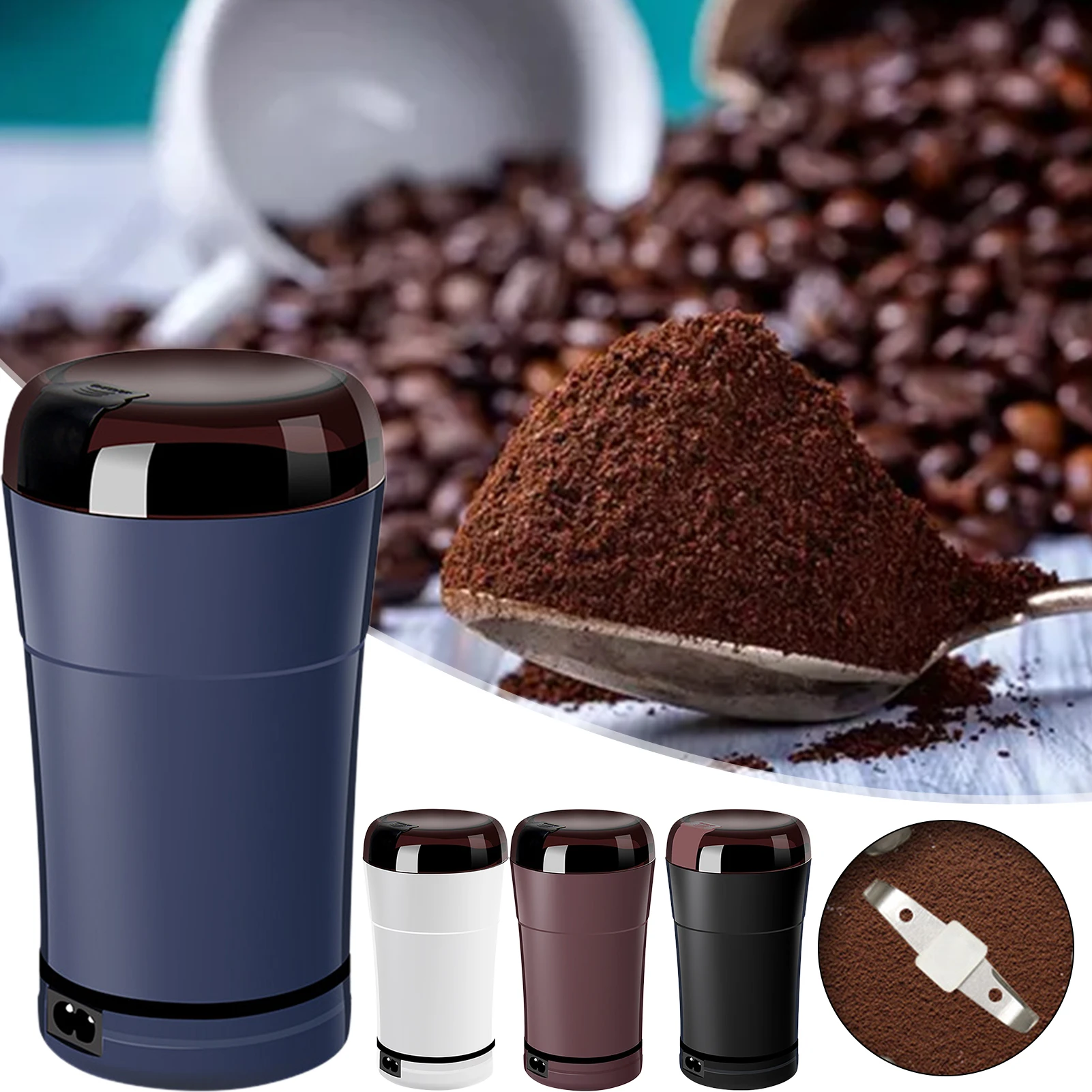 Electric Coffee Grinder,Spice Grinder for One-touch Grinding,Stainless Steel Mill Food,Pill Crusher Machines,Easy Cleaning