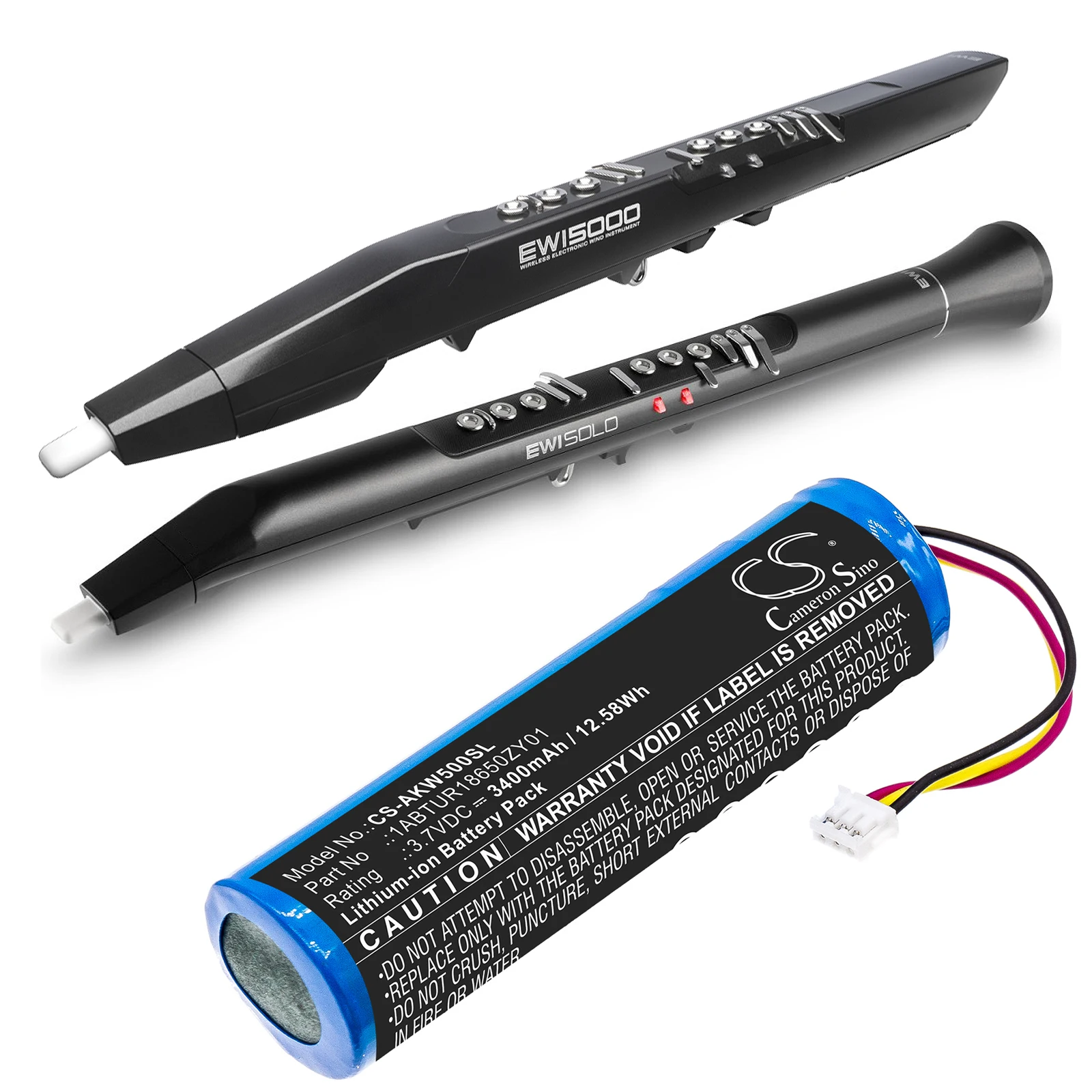 

Литий-ионный аккумулятор усилителя для AKAI, 3,7 В, 3400 мАч, EWI 5000,5000 Solo, 1ABTUR18650ZY01