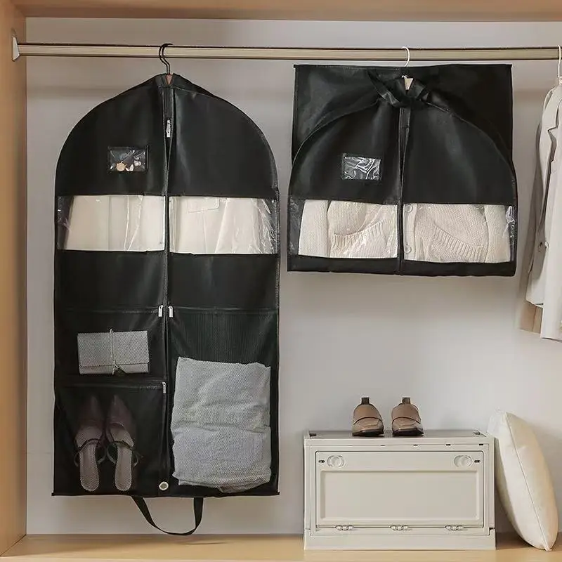 Garment Bags For Travel,Hanging Garment Bags For Men,Double Sides Zipper & Large Mesh Pockets,Monogrammed Closet Clothes Storage