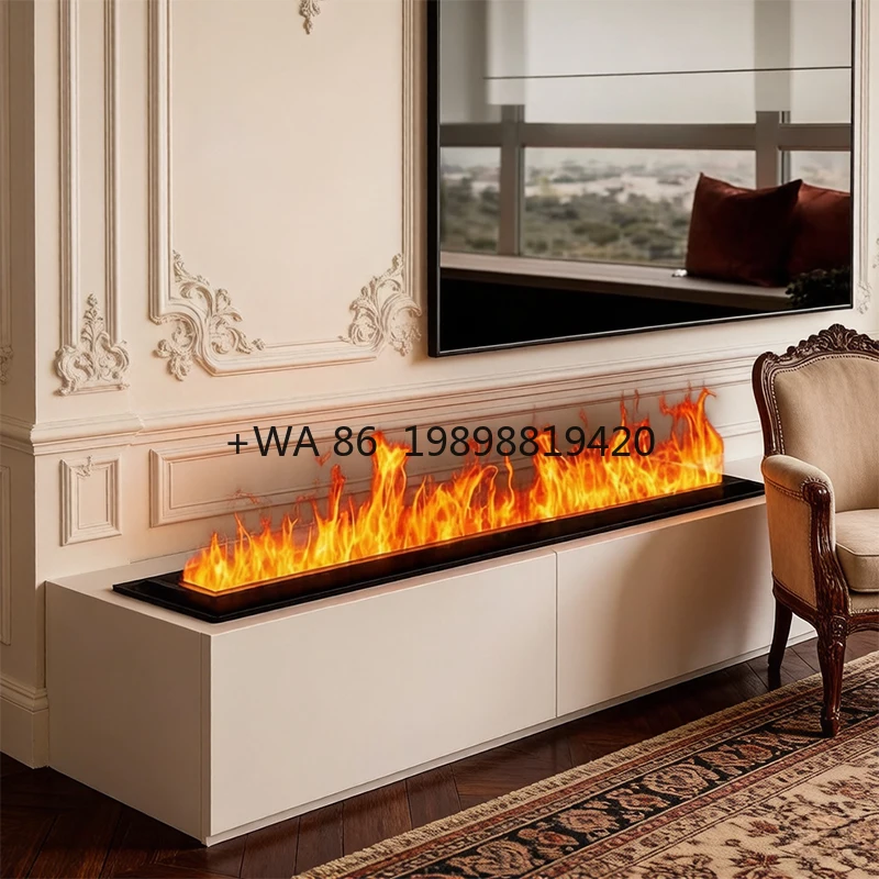 

Electric Steam Fireplace Insert 3D Mist Flame Technology Safe Clean and Energy Saving Decorative Fireplace for All Seasons Use