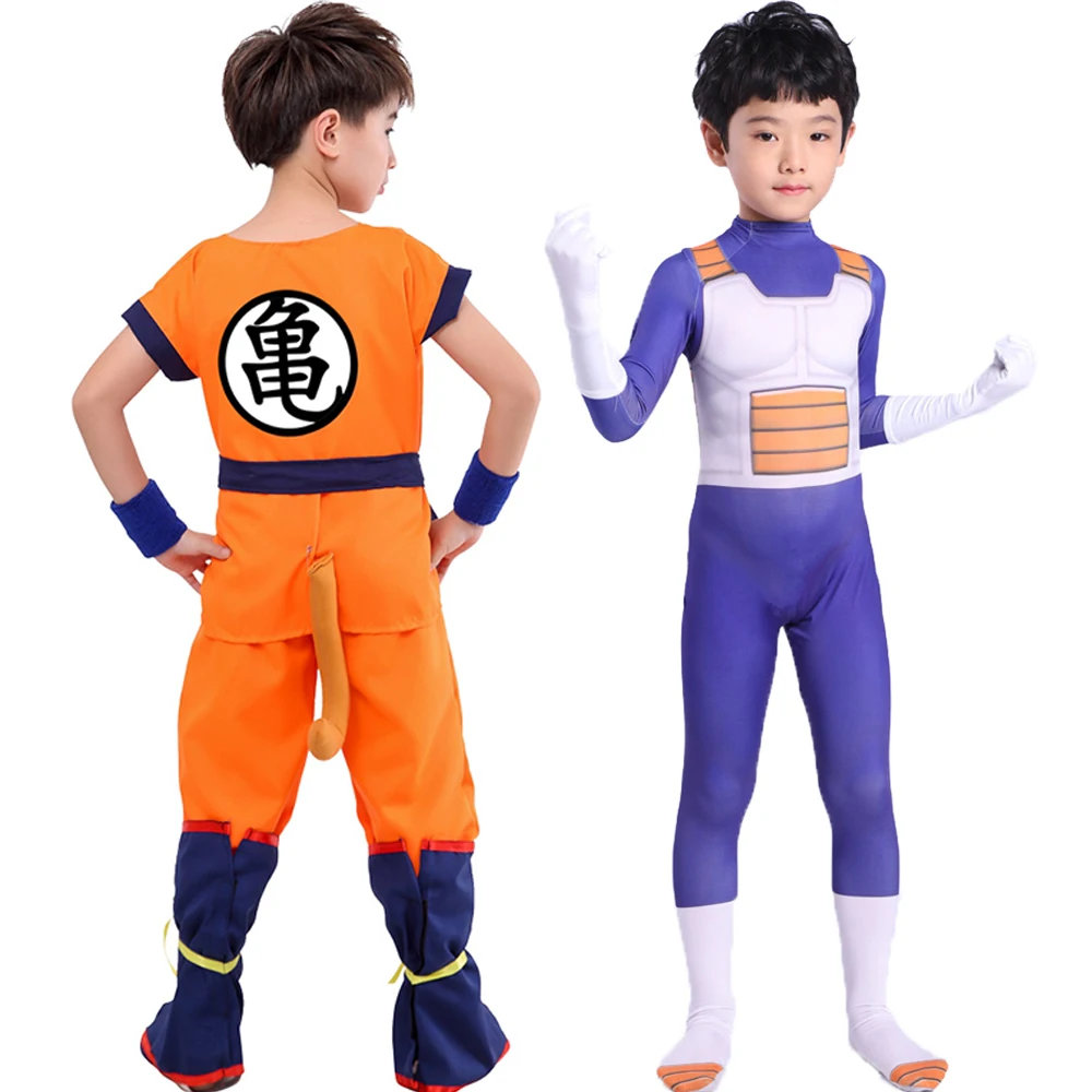 

Kids Halloween Costumes For 4-12 Year old Boys Goku Gohan Torankusu Trunks Vegeta Boy Cosplay Suit Comic Con Anime Convention