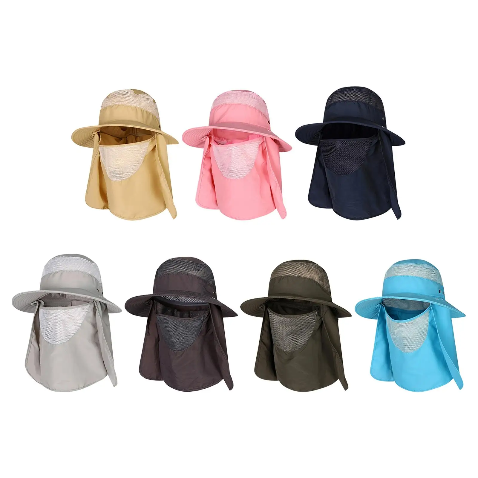 Fishing Hats with Detachable Neck Flap Cover Foldable Caps Sun Protection