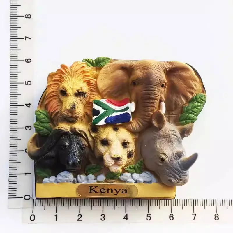 Mozambique fierce five bully animal travel souvenirs Refrigerator stickers magnet gifts handicrafts home decor