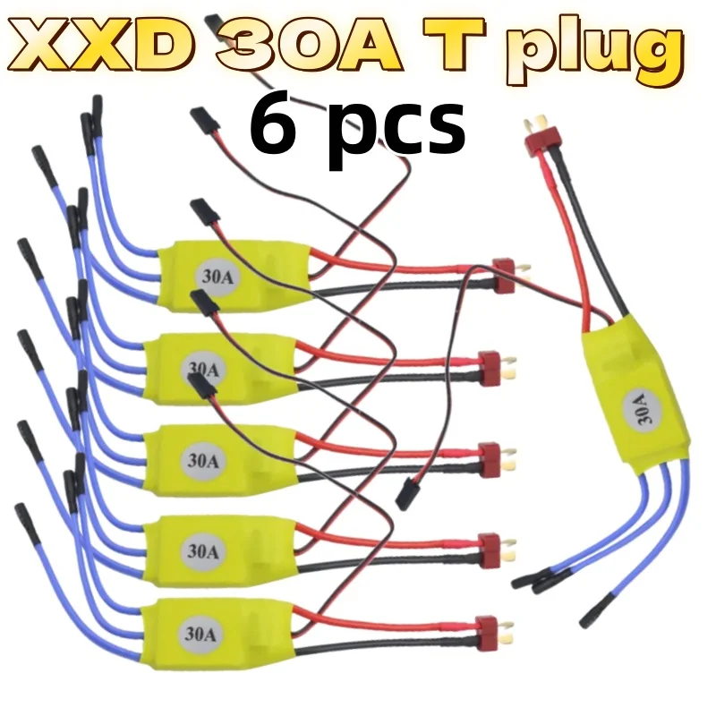 

6 pcs 30A High-Power Brushless Motor Speed Controller 3-Phase PWM ESC Regulator for RC Cars Boats Drive System