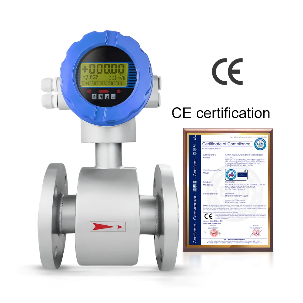 Высокоточный электромагнитный расходомер 0,5% для сока, молока, пива, сточных вод, сточных вод, электронный встроенный расходомер 4-20 мА Высокоточный электромагнитный расходомер 0,5% для сока, молока, пива, сточных вод, сточных вод, электронный встроенный расходомер 4-20 мА