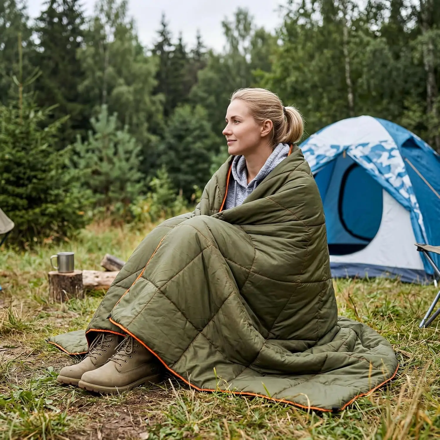 Tacleekii Waterproof Packable Camping Blanket 5