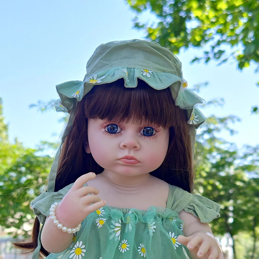55cm Reborn Baby Girl Doll Realistyczna księżniczka Pełny silikonowy winyl Noworodek Lalka Dzieci Playmates Prezent urodzinowy Zabawka