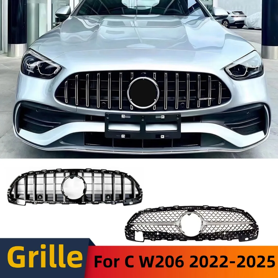 

Front Mask Grid Inlet Grille Bumper Grill Tuning Accessories Body Kit For Mercedes Benz C class W206 2022-2025 GT Stars Style