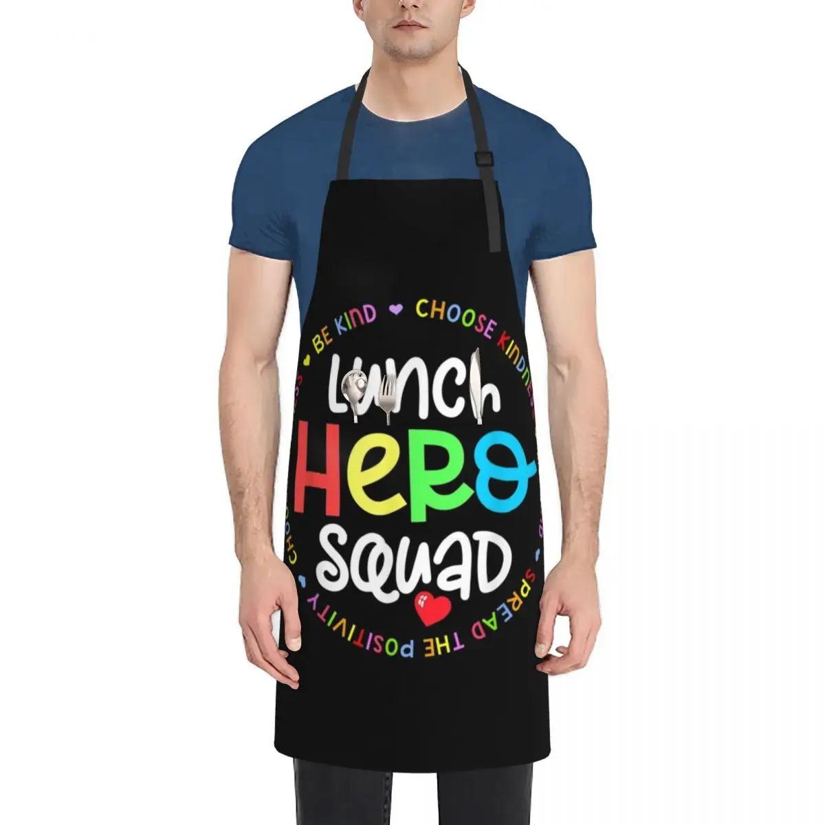 

School Lunch Hero Squad Funny Lady Cafeteria Squad Workers Apron Waterproof Beauty Kitchen For Man Apron