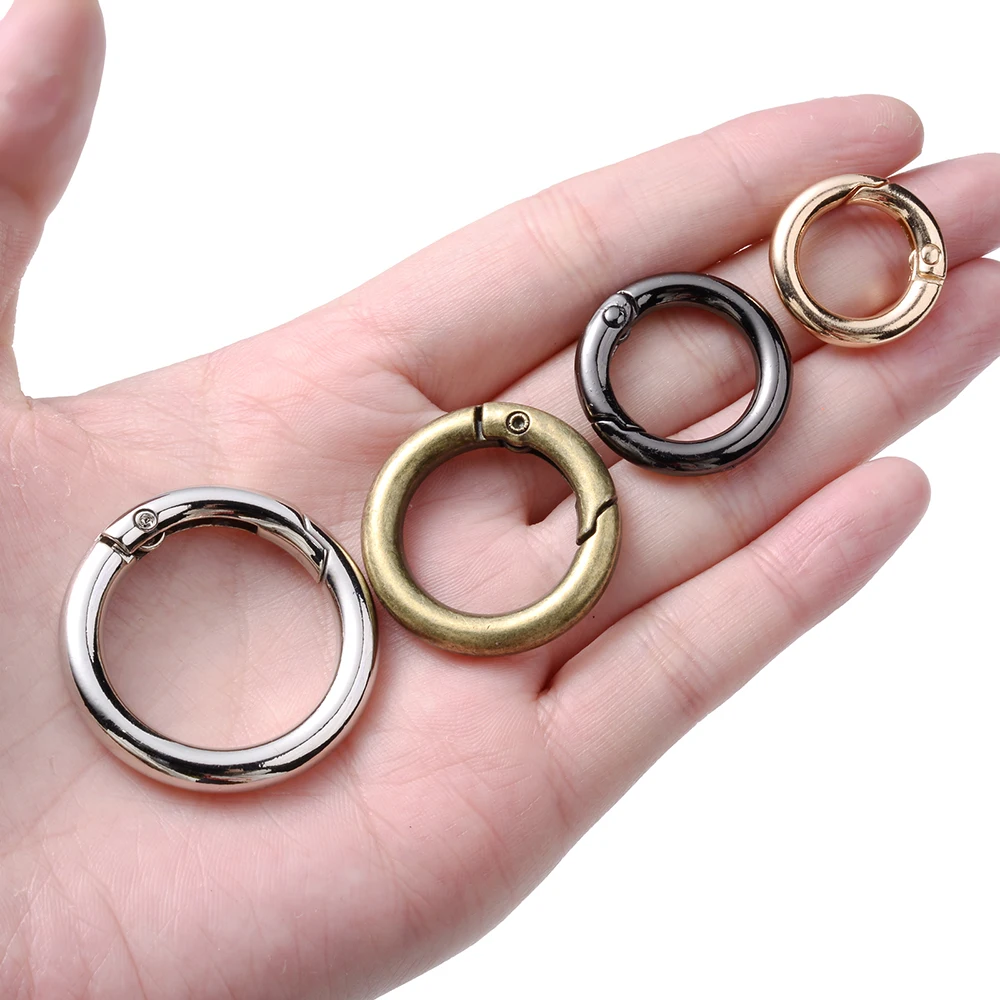 5 Stück runde Federring-Schlüsselanhänger-Verschlüsse aus Metall, offene Biegeringe, Verbinder für Taschenriemen, DIY-Schmuckherstellung, Bastelbedarf – Detail 4