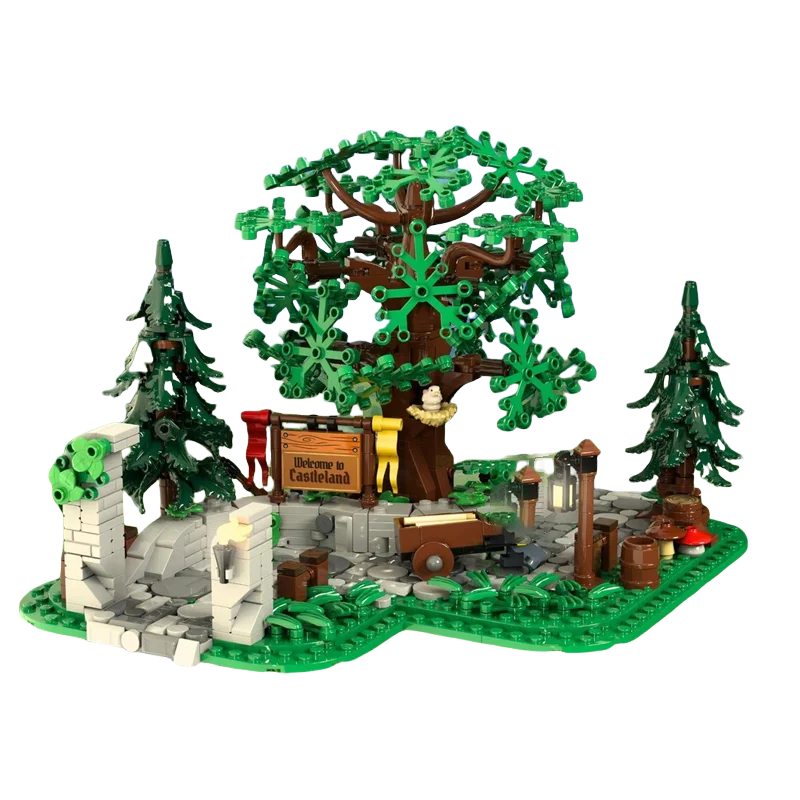 

MOC building block assembly toy Set: 704 pieces of models from the Medieval Forest. A creative holiday gift suitable for all arc