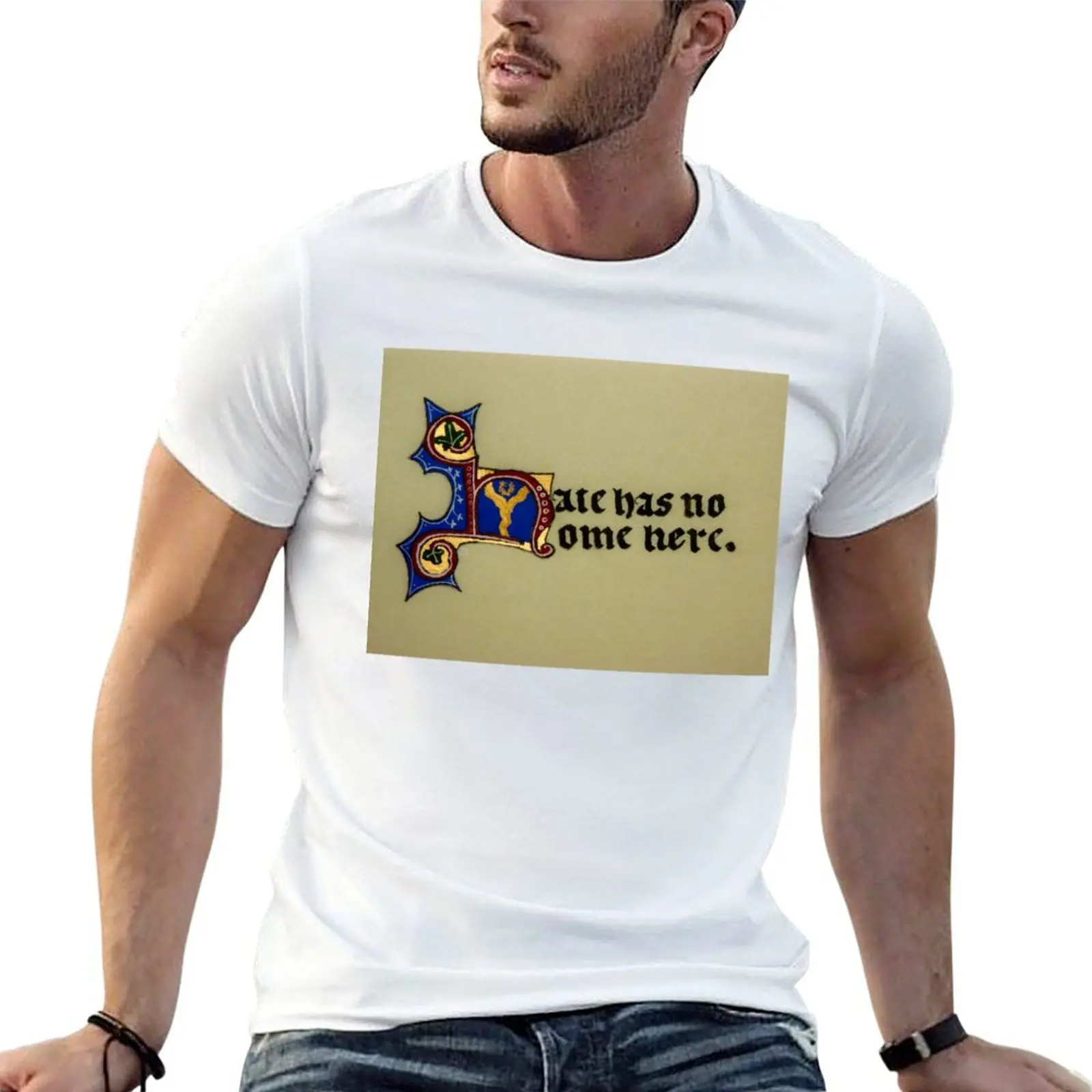 Hate has no home here T-Shirt topping street wear slim fit t shirts for men