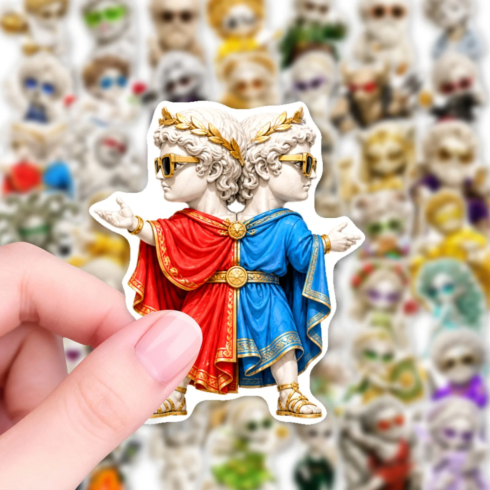 50-Pack Waterproof Ancient Mythology Funny Trendy Statue Character Stickers for Notebook Guitar Luggage And Stationery