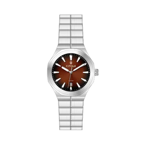 Screams Street Burgundy CITOLE WATCH CT7046G Sapphire Crystal Stainless Steel Miyota 2315 Hour, Minute, Second, Date 2027