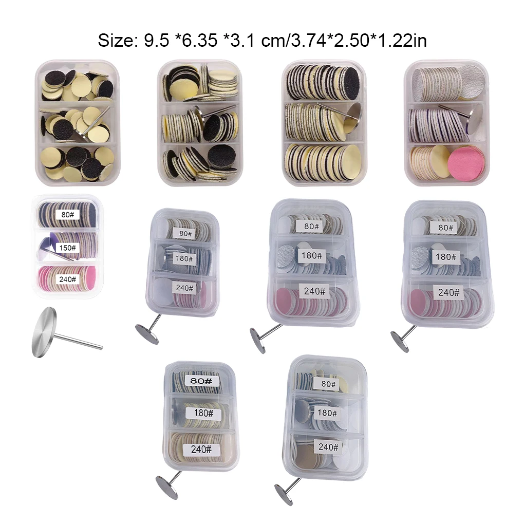 15/20/25mm 60pcs set Nail Shaping Tool Container Classified Storage For Foot Files And Pedicure Discs Dustproof