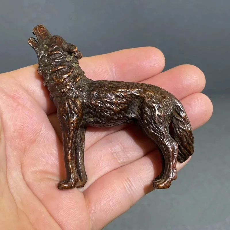 Bronze Wolf Decoration Home Desk Desk Tea Table Tea Table Hand Pieces Lucky Animal Crafts Wolf Decoration