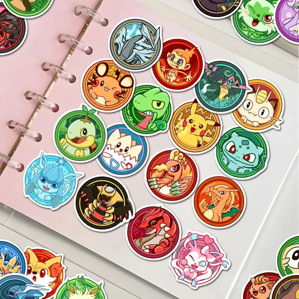 10/30/63pcs Kawaii Anime Pokemon Stickers Cute Pikachu Eevee PVC Decal Toy DIY Stationery Suitcase Phone Car Cartoon Kid Sticker