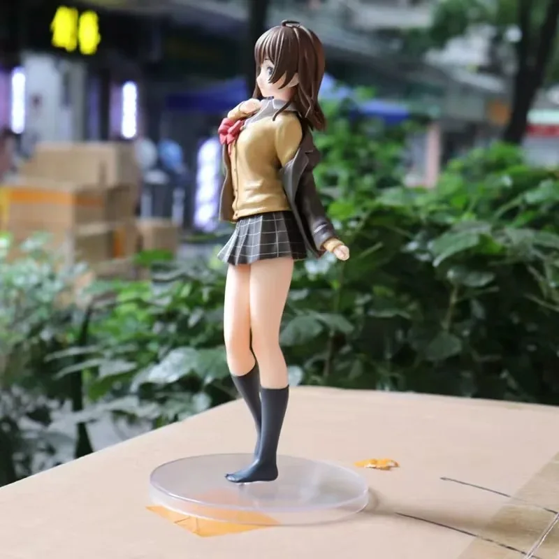 26cm Anime Figure Ogiwara Sayu Shave The Beard And Pick Up Schoolgirl Sitting Uniforms Model Ornaments Collection Doll Toys Gift