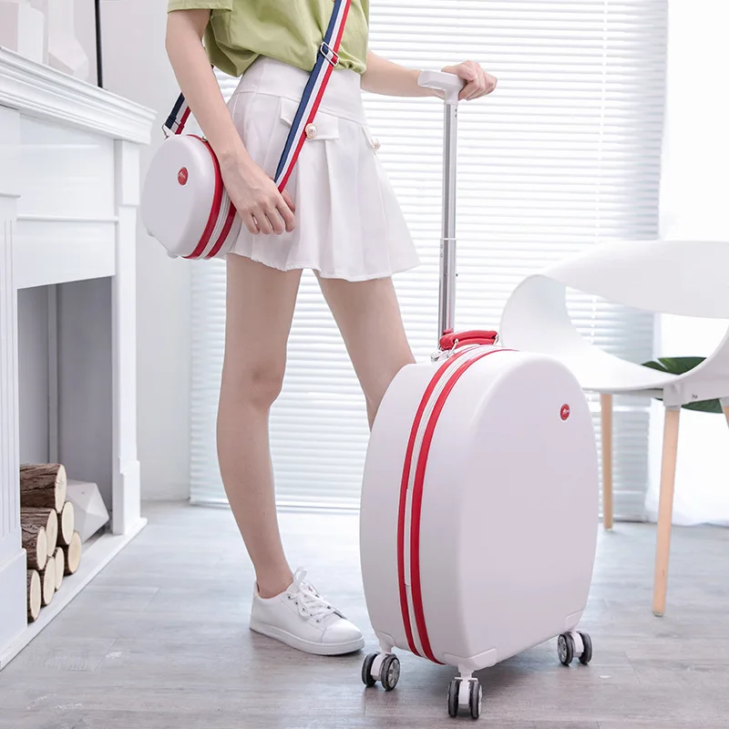 Valise de voyage pour femmes, ensemble de 2 pièces de 20 pouces avec roulettes, chariot roulant, sac à bandoulière, caisse d'enregistrement, Valises, livraison gratuite