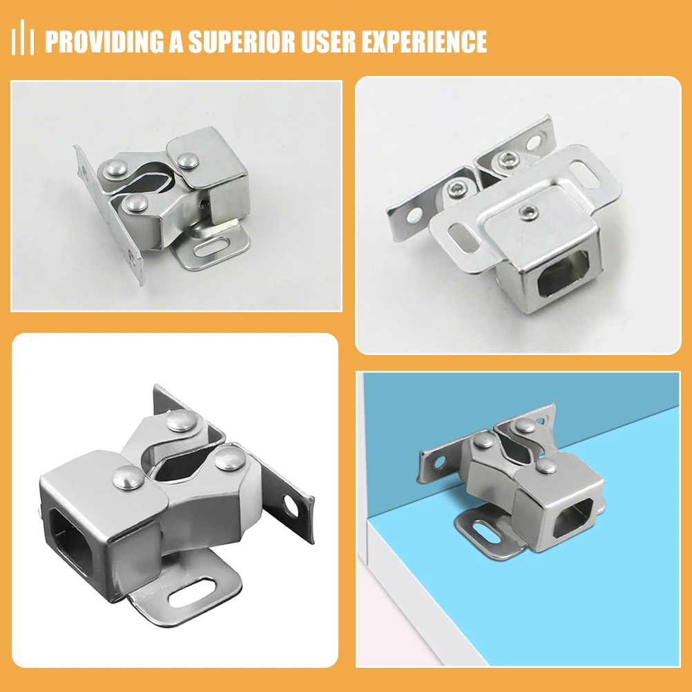 

8 Pcs Closet Door Latch Buckle Cabinet Latch Roller Double Catch Adjustable Replacement Parts Cabinet Doors Hardware