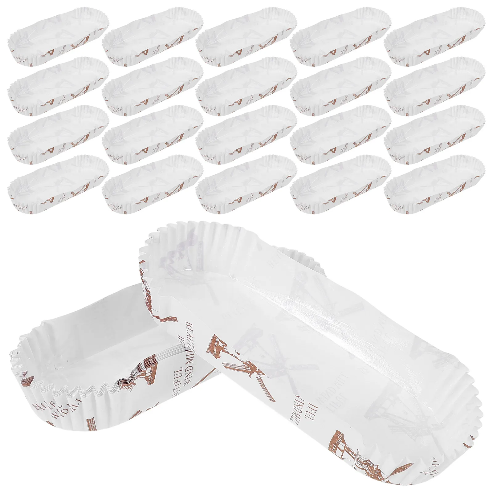 100Pcs Hot Dog Paper Trays Oil Resistant Lightweight Snack Serving Tray for Sausages Fries Takeout Outdoor Events Party Use