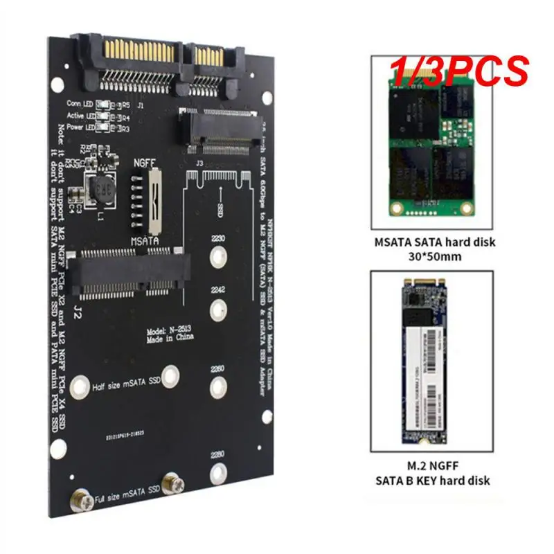 1/3PCS Msata To Sata Adapter 2.5 Inch M2 To Sata Adapter Board 60Gdps M2 SSD Adapter M.2 NGFF Sata And Msata SSD Adapter For PC