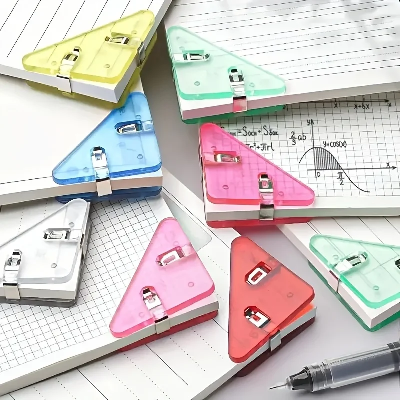 Triangle Clip Fixed Clip Folder Paper Storage And Organization God Material Loose-Leaf Binder 4pcs