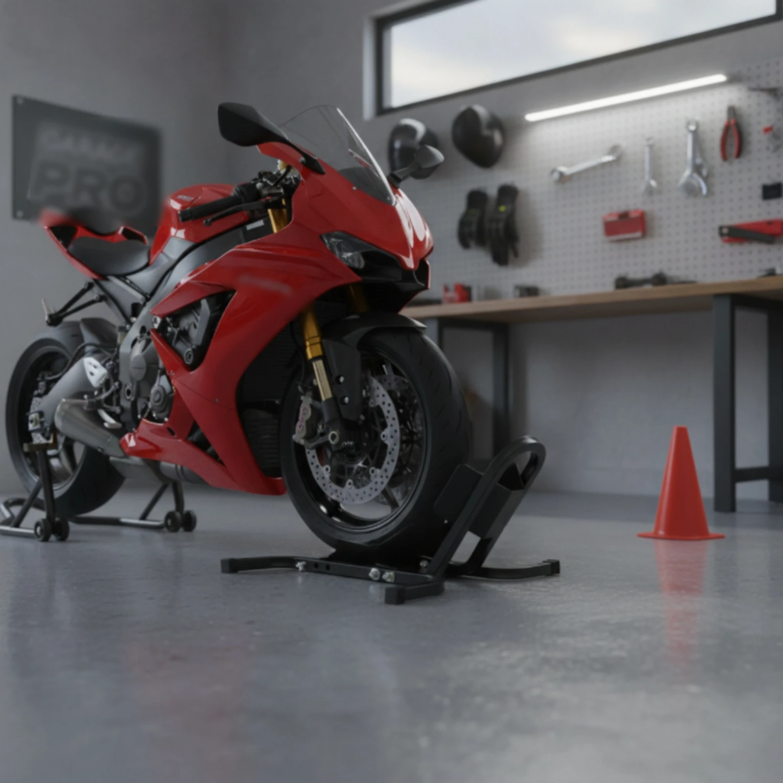 

Motorcycle Front Wheel Stand Cylindrical Motorcycle Stand with Mounting Hardware Cuneo per Ruota per Motocicletta Montaggio