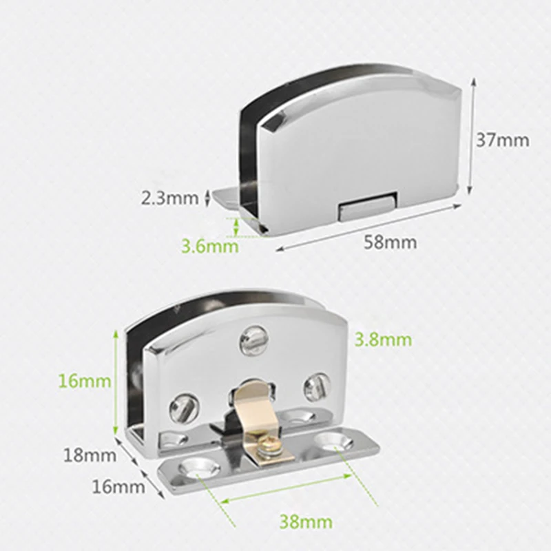 Cabinet Glass Hinge Display cabine Furniture Glass Hardware Replacement Zinc Alloy Attachment Bookcase Durable