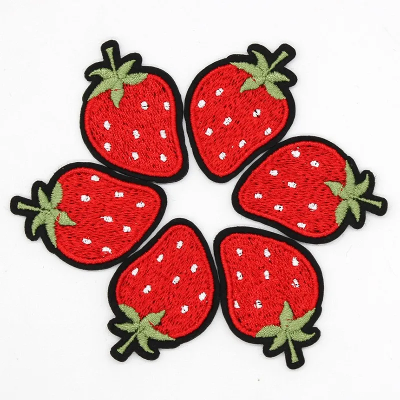 6pcs Cute Cartoon Animal Embroidery Iron On Patches Strawberry Owl Fruit Badge For Jeans Hats Bags Clothing DIY Backpack Sticker