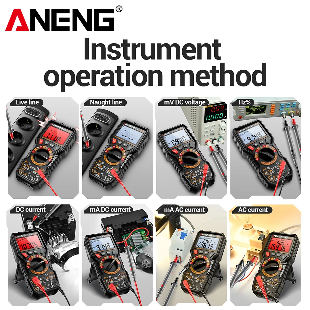 ANENG SZ12 Digital Multimeter 20000 Counts True RMS Auto Ranging Multimeter with NCV Temperature Test for Electricians view 5