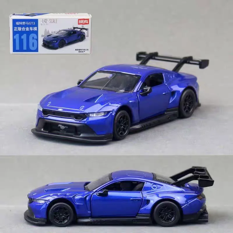 

1:42 Ford Mustang GT3 Alloy Car, Opening Doors, Friction Drive, Smooth Gliding, Holiday Gift, Collectible and Playable