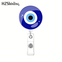 2023 New Evil Eyes Pattern Retractable Badge Reel ID Card Holder Nurse Doctor Student Card Reel Office Accessories