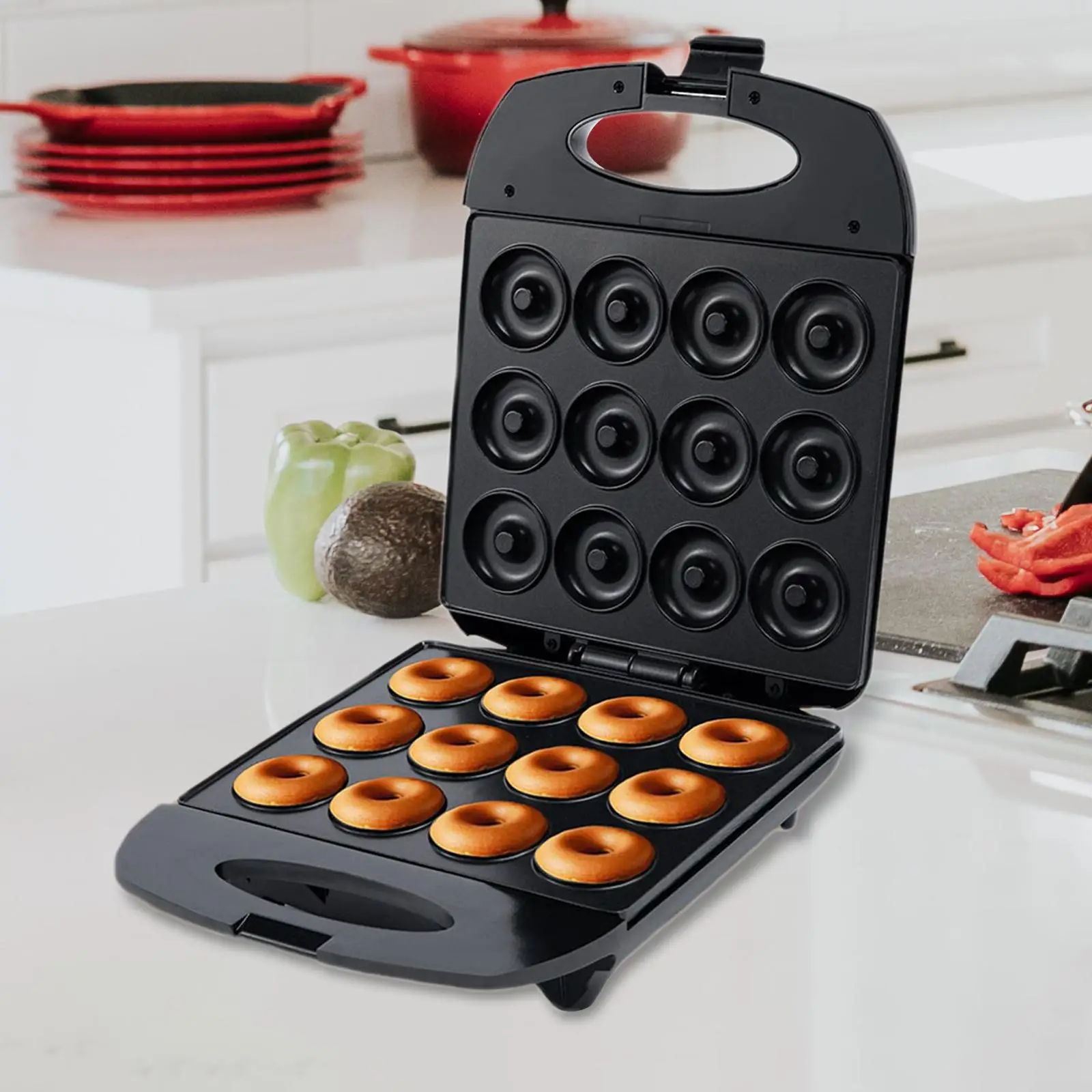 Donut Maker Machine Nonstick with Indicator Light Waffle Doughnut Machine for Commercial Use Coffee Shop DIY Breakfast