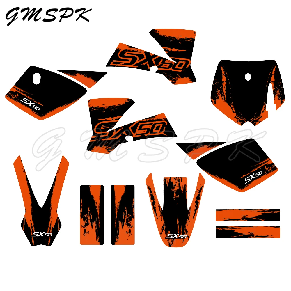 Motorcycle Full Graphics Background Decals Sticker Kits Fit for KTM SX50 SX 50 Mini 2002 2003 2004 2005 2006 2007 2008