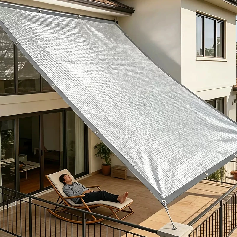 Anti-UV Aluminum Foil Sunshade Net Balcony Succulent Plant Shelter Shading Net Outdoor Awning Swimming Pool Shading Rate 99%