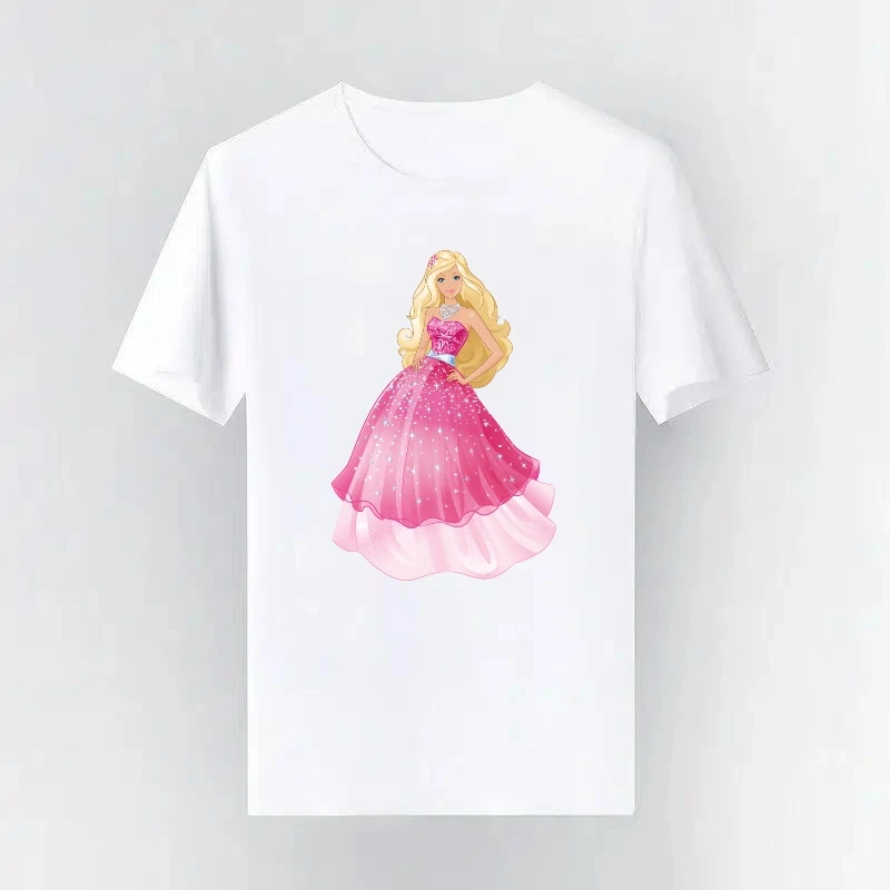

Disney Princess Pattern Parent-child Clothing Vintage Summer Family T-shirt Girl Tshirts Woman Loose Short Sleeves Y2k Clothes
