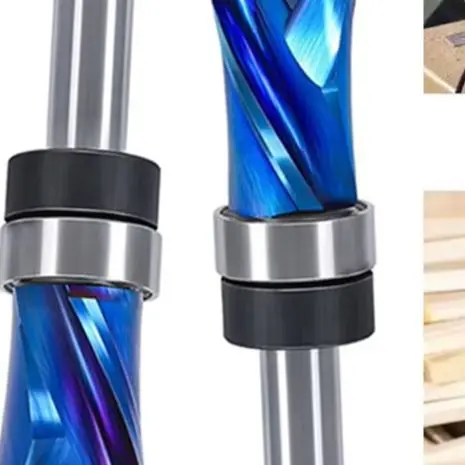/Carbide /Spiral /Up Down Flush Trim Router Bit 6.35mm Shank For Woodworking Pattern Template Cutting Tool