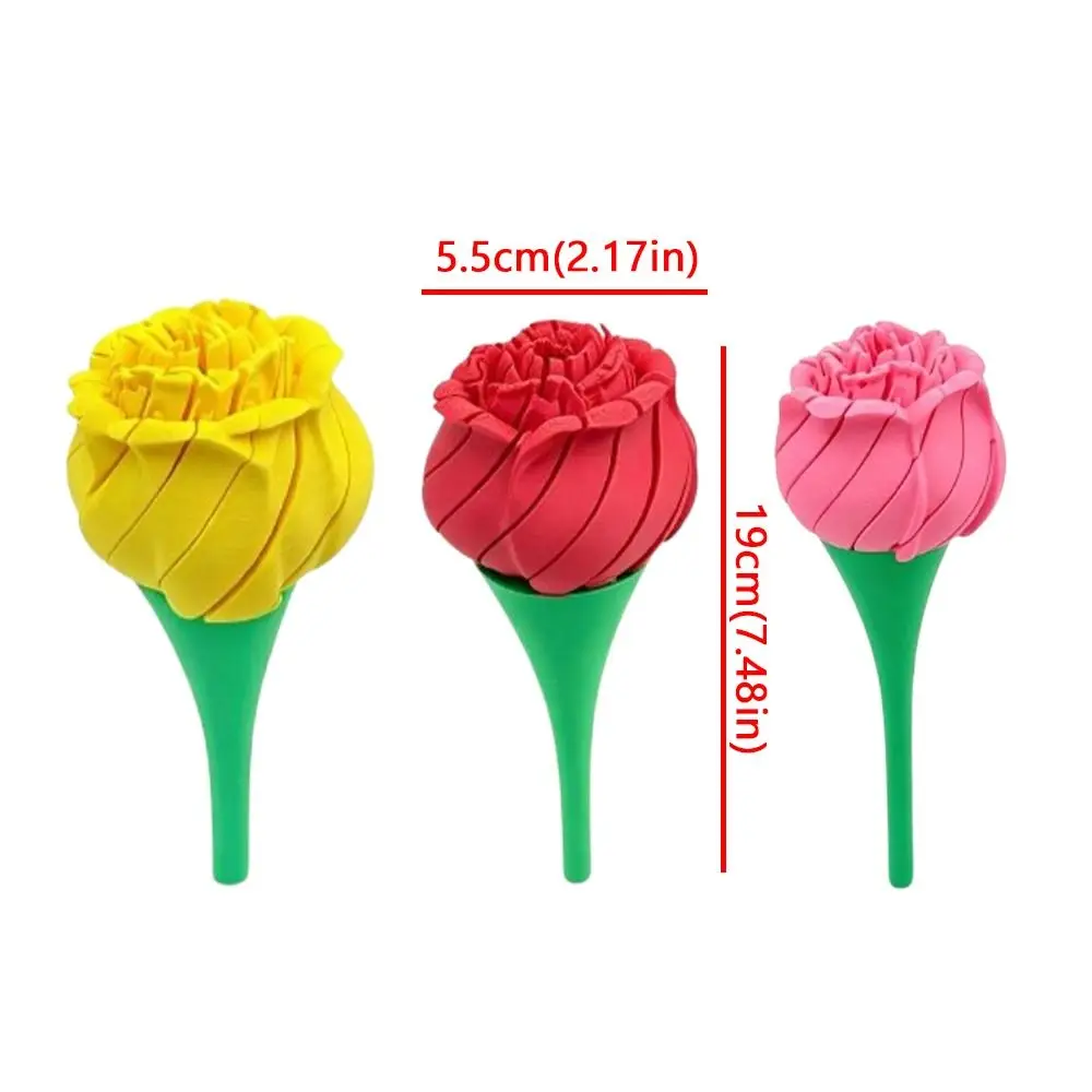 Bloom Flower 3D Printed Twist Rose Romantic Deformable Twist Flower Stress Handheld Novelty Gift Rose Desk Decor Office Desk