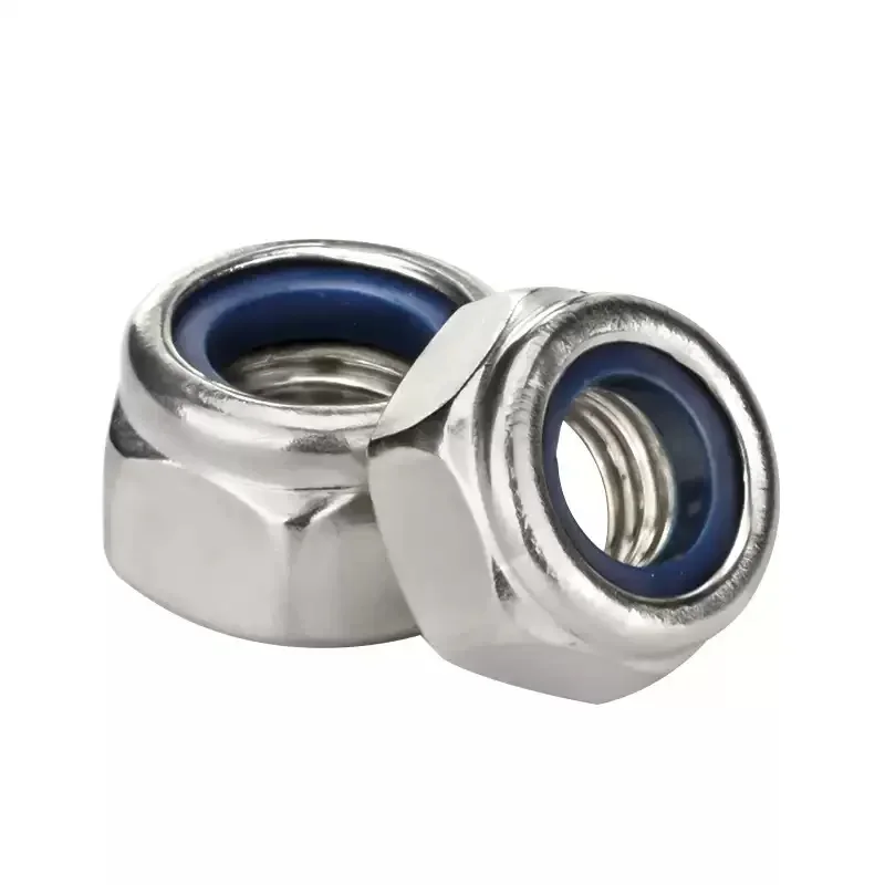316/201 Stainless Steel Left-Hand Thread /Counter Thread Nylon Locking Anti Loosening Nut Self-Locking Anti Slip Nut M3-M20