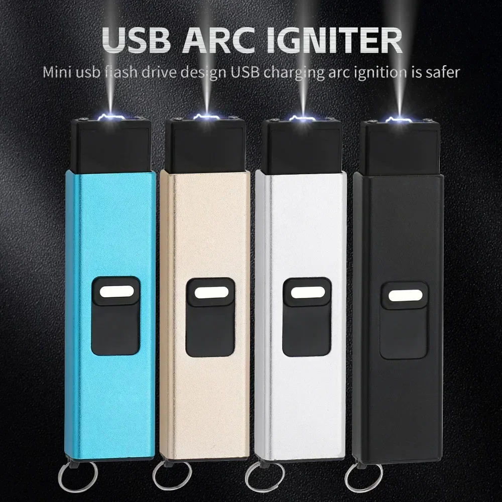 Multifunction Pulse Arc Electronic Lighter USB Charging LED Lighting Kitchen Outdoor Windproof High Power Lighters for Men New