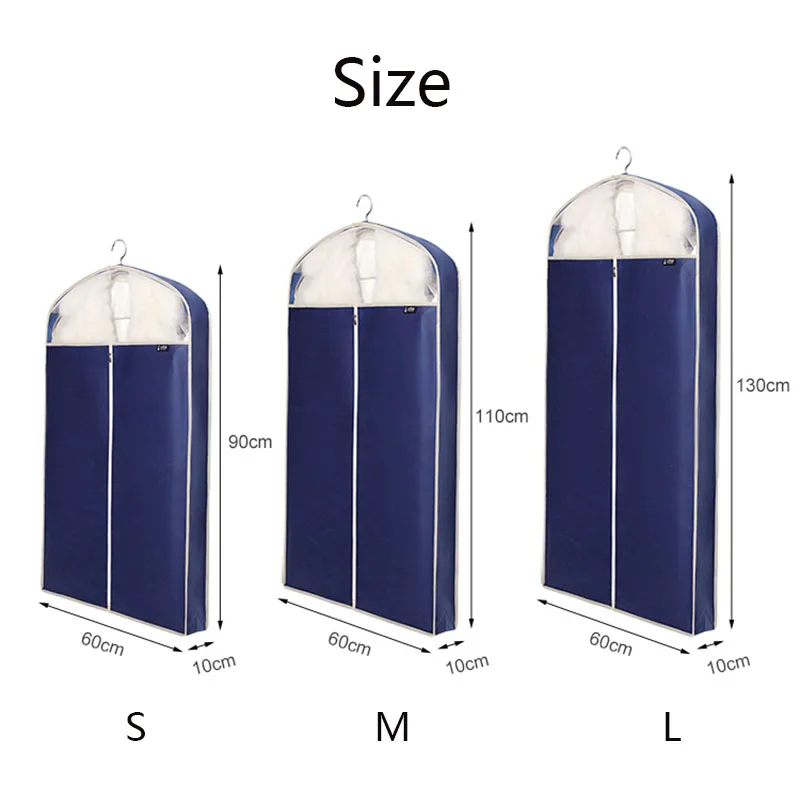 Garment Bag Dust Proof Jacket Suit Coat Cover Bag Hanging Protection Vetement Wardrobe Clothes Organizer Fabric Clothes Cover