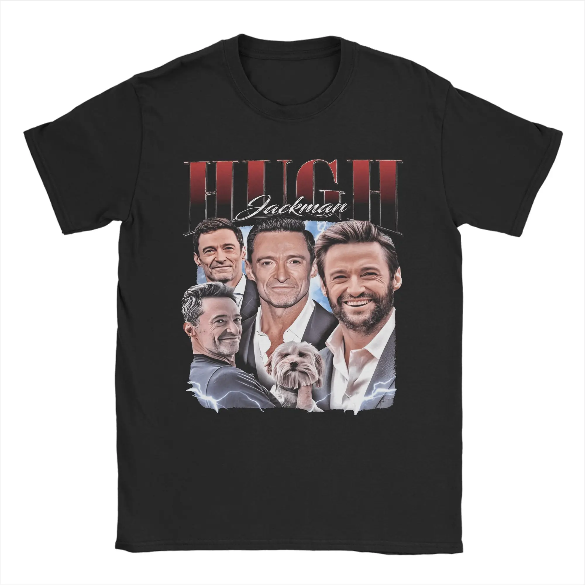 Hugh Jackmans Men's T Shirt Casual Tees Short Sleeve Round Neck T-Shirts 100% Cotton Birthday Present Tops