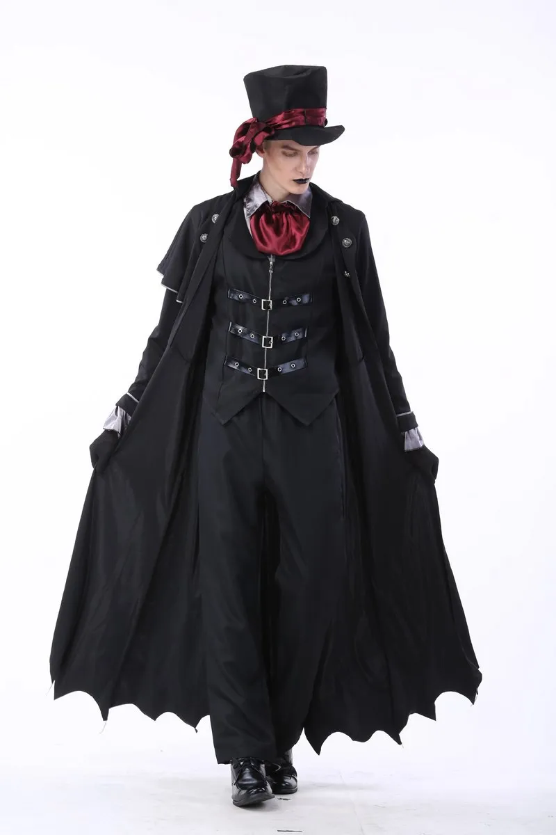 Halloween Vampire Couple Costumes Men\'s Bloody Handsome Costume Womens Steampunk Vampiress Uniforms Blood Countess Kits