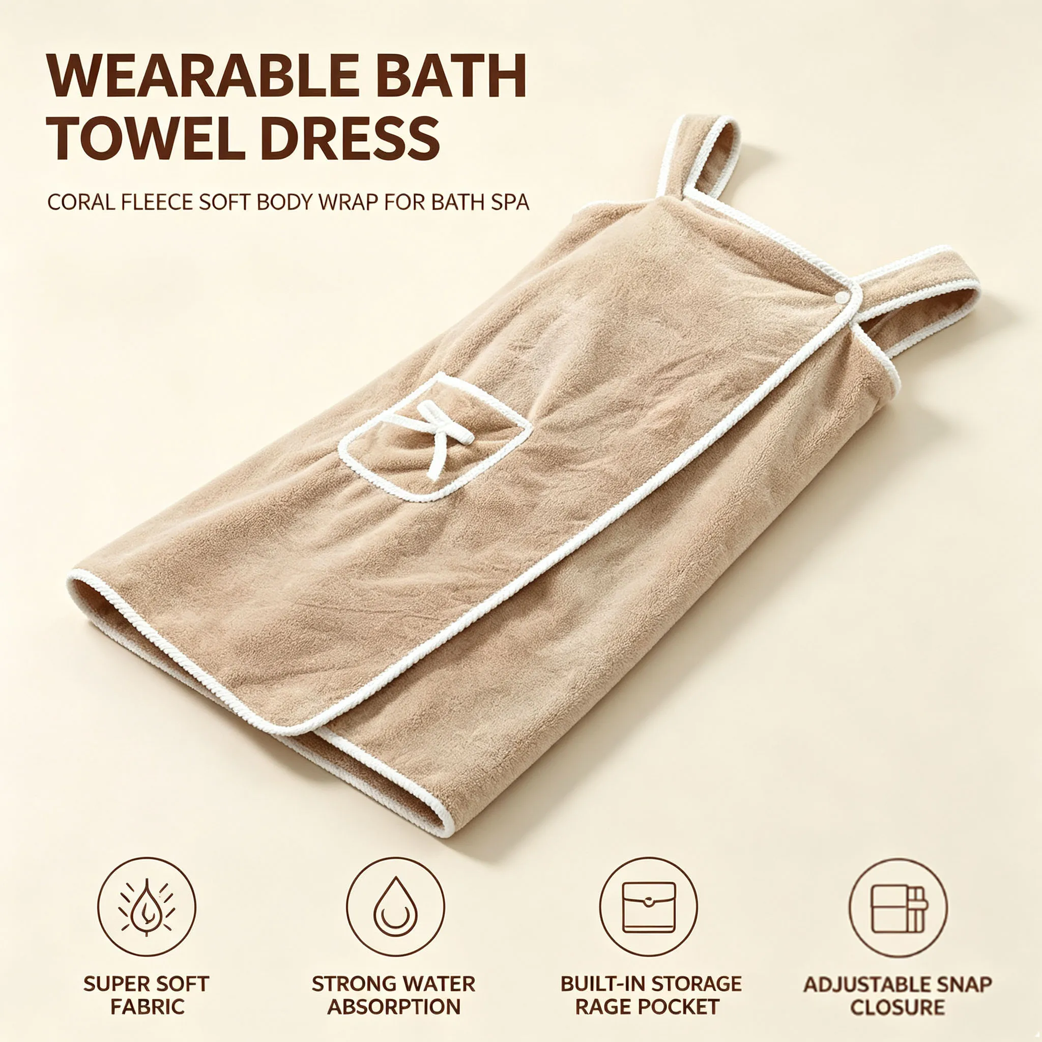 Women's Bath Skirt Thickened Bath Towel Strap Bath Skirt Coral Velvet Soft Absorbent Home Tank Top Bath Skirt