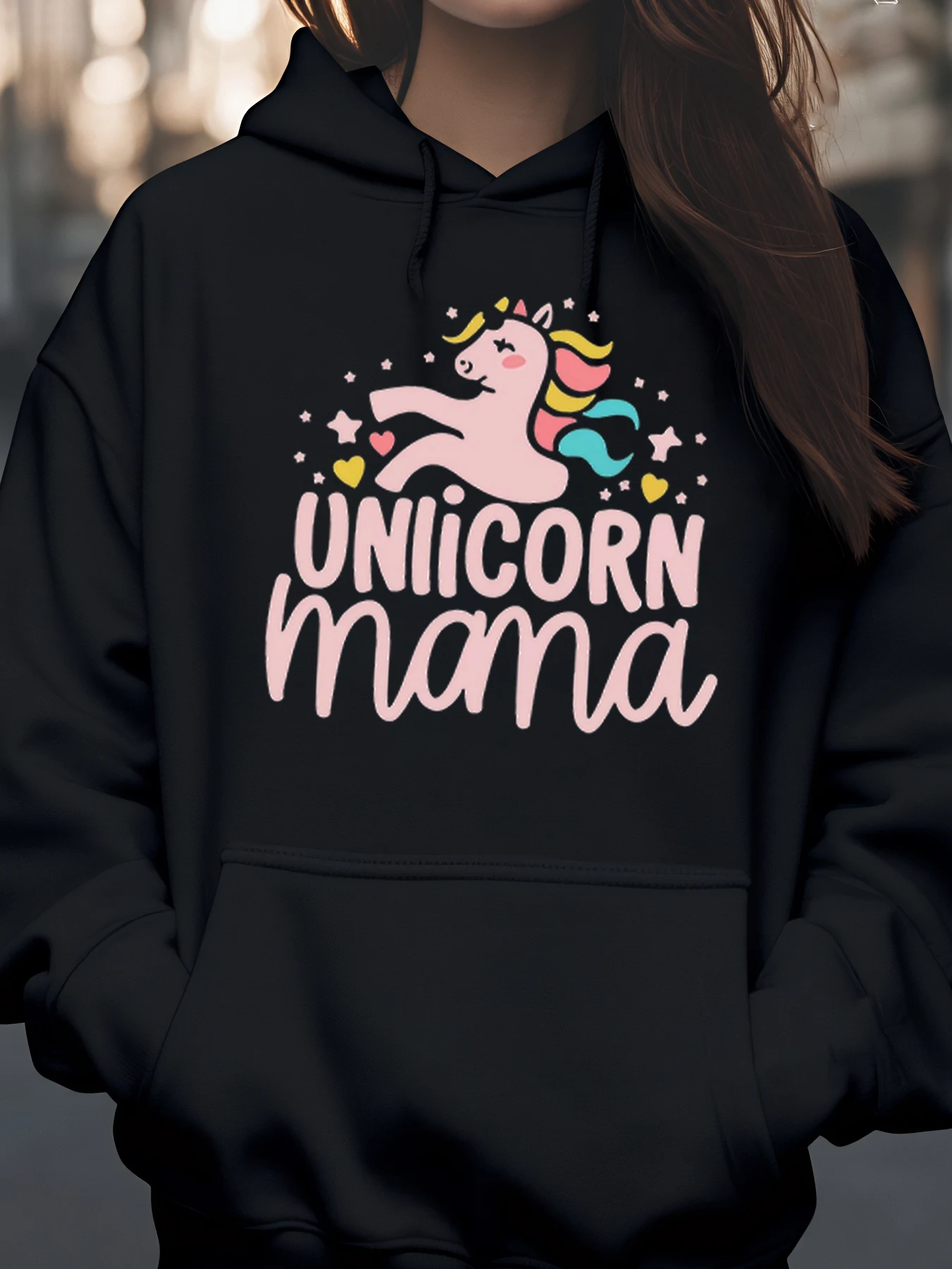 

Толстовка с принтом «Единорог Мама» на День матери, повседневная одежда, женская мода