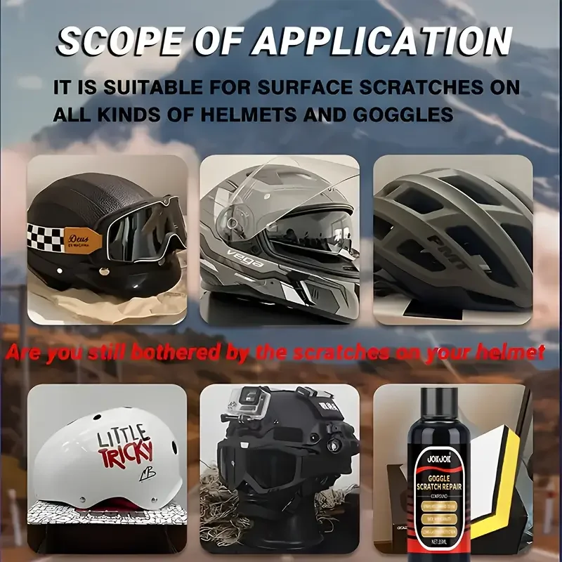 Kit di riparazione graffi per occhiali e veicoli - Crema multifunzionale per riparazione graffi in vetro per casco/crema per il recupero degli occhiali - Progettato per la riparazione