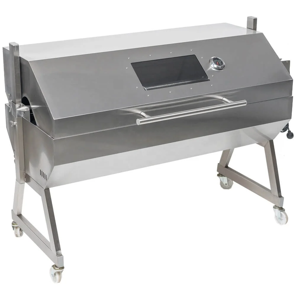 

Outdoor Cooking Stainless Steel Hooded Spartan Large Charcoal Lamb Rotisseries