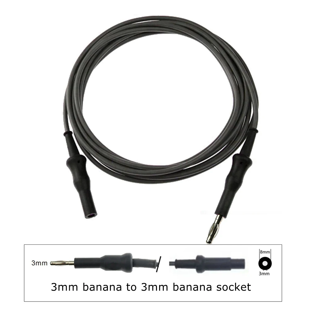 

Reusable Electrosurgery ESU Adapter Cable, 3mm Banana to 3mm Banana socket, for Electrocautery Tip Instruments